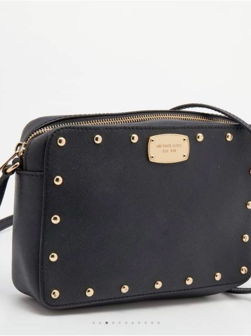 MICHAEL Michael Kors Black Crossbody with Gold Studs